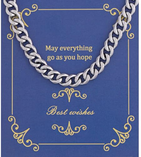 Sahoottie Silberkette Herren 46cm Lang 6mm Breit Panzerkette Herren Kubanische Edelstahl Kette Männer Halskette Mann Edelstahlkette Männer Hip-Hop Kette