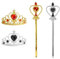 FAINCA 2 Pièces Princesse Dress Up Accessoires Set, Couronne Princesse, Couronne Princesse Enfant, Inclus Couronne avec Baguette Magique, pourLes Jeux De RôLe (Rouge/Noir)
