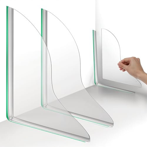 2 PCS Shower Splash Guard, Splash Guard for Bathtub, Self-Adhesive Clear Bathtub Corner Splash Guard, Guards to Keep Water in Shower, Large Shower Blocker Washbasin, Tubs, Sinks(Acrylic)