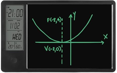 Electronic Calendar with Notepad & Digital Clock Date Display Writing Tablet for Home Office, ABS 9.5inch Writing Board (Black)