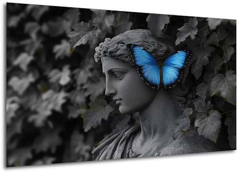 DRO Design - Wandbild 50x70 cm Statue – Modernes Bild auf HDF Platte – Poster Alternative – Dekoration für Wohnzimmer, Büro, Flur oder Schlafzimmer – Aufhängefertig mit Haken