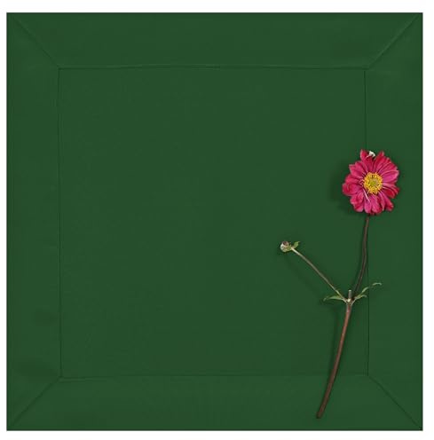 invitta Tischdeckchen Classic Elegance Tannengrün 40x40 cm, Uni Glatt Elegant mit 5 cm Kuvertsaum Fleckabweisend mit Lotuseffekt 100% Polyester, O5 H200 3786