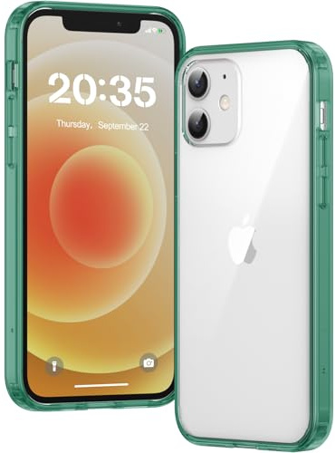 Voyahülle Hülle für iPhone 12/12 Pro Hülle, Anti-Vergilbung Transparent Handyhülle Stoßfest Schutzhülle, Premium Kratzfeste Case für iPhone 12/12 Pro - Grün