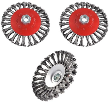 AOMIKITSTU Scheibenbürste 3 Stück, M14, 125mm Drahtbürsten, Drahtbürste, Drahtrad für Winkelschleifer, Bohrmaschine Drahtbürste, Topfbürste zum Entzundern
