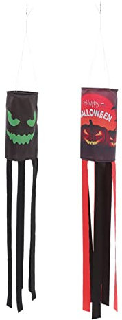 UPKOCH 2piezas Decoración De Bandera De Tubo De Viento De Halloween Para Jardín Exterior Accesorio Decorativo Para Casa Embrujada