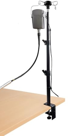 Height Adjustable Flex Shaft Rotary Tool Hanger Stand with Table Clamp, Heavy Duty Motor Mount Compatible with Foredom, Dremel, Grobet Tools