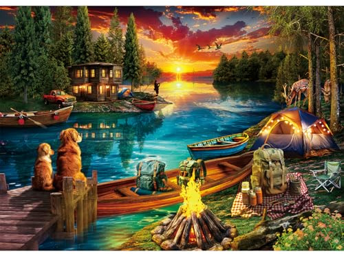 HUADADA Puzzle 1000 Teile-Wildnis am Seeufer-1000 Puzzle Erwachsene-Klassische Puzzles Geschenk