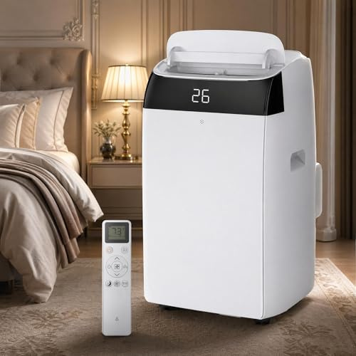 Mobiles Klimagerät 10000 BTU, Klimaanlage Mobil Ohne Außeneinheit, 4-in-1 Kühlen, Entfeuchten, Ventilator, a++ Energieeffizienz, R290 Kältemittel, Follow-Me-Funktion, Leise, Für Räume Bis 45 M²