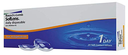 Bausch + Lomb SofLens daily disposable Toric Tageslinsen, torische Kontaktlinsen, weich, 30 Stück BC 8.6 mm / DIA 14.2 / CYL -1.75 / Achse 180 / -3 Dioptrien