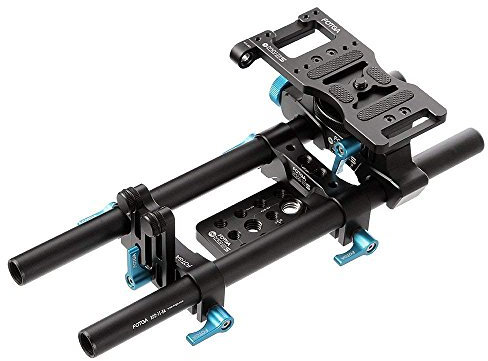 Fotga DP500 IIS 15mm Rod Rail Rig con Formaggio piastra di base e supporto lente 15mm Morsetto per segue il fuoco Scatola opaca Fotografia cinematografica Canon Nikon Sony Pentax Fujifilm Olympus DSLR Fotocamera 