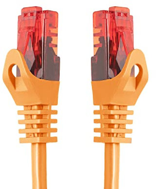 BIGtec 50m LAN Kabel Netzwerkkabel Patchkabel Ethernet 2 x RJ45 Stecker High Speed orange kompatibel zu Cat.5 Cat.6 Cat.7 Cat.8 Switch Router Modem Patchpanel Access Point Patchfeld