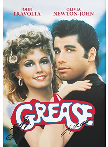 Fett (John Travolta & Olivia newton-john) unterzeichnet Foto Print – großartige Qualität – 30,5 x 20,3 cm (A4) -