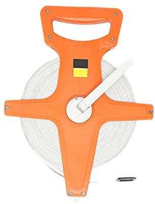 Dapetz® 50M Open Reel Tape Measure Fiberglass Surveyors Tape Retractable Metal Casing Metric Imperial Scales Impact Resistant