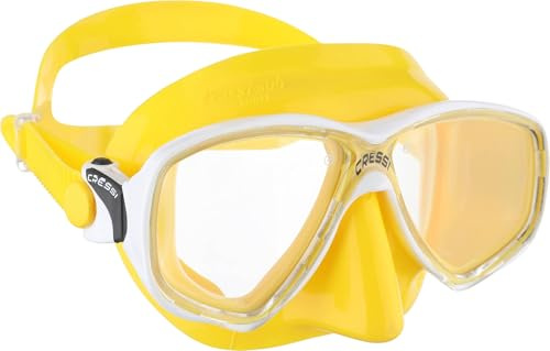 Cressi Marea Mask - Diving and Snorkelling Mask, Yellow/White, One Size, Unisex Adult