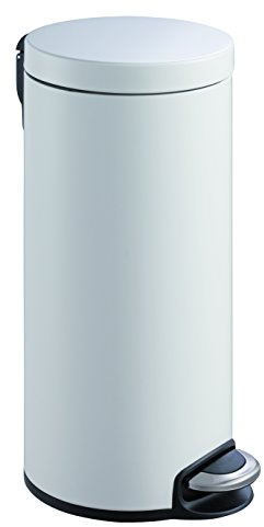 EKO Serene Poubelle à Pédale Métal Blanc 36,6 x 29,2 x 65 cm 30 litres