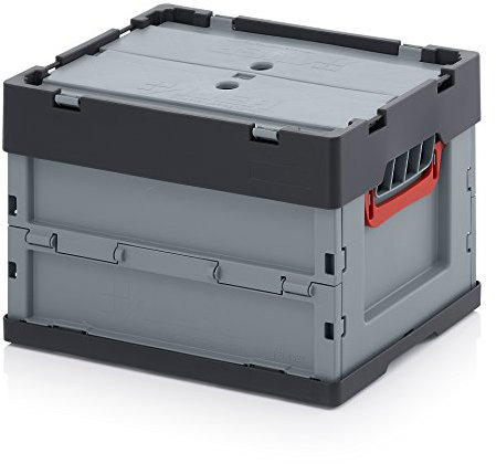 Auer Packaging Profi Faltbox 40 x 30 x 27 mit Deckel inkl. Zollstock Klappkiste Faltkiste Lagerkiste klein 40x30x27