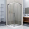 Porte de douche coulissante 100x90x185cm cabine de douche angulaire 2 volets et 2 verres fixés