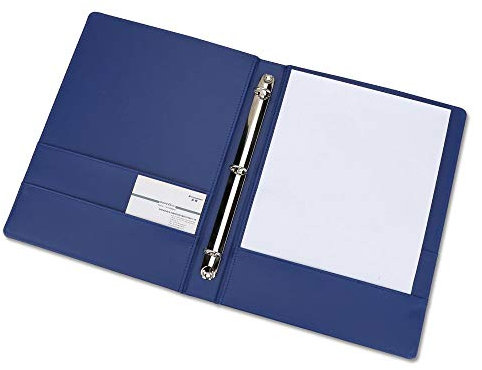 LILAN PU Leder Ringbücher A4 3 Ringe Blau