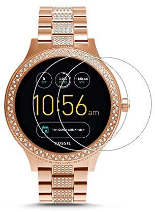 Zshion Lot de 2 protections d'écran en verre trempé pour Fossil Q Venture HR Gen 4, dureté 9H, anti-traces de doigts, sans bulles, transparent