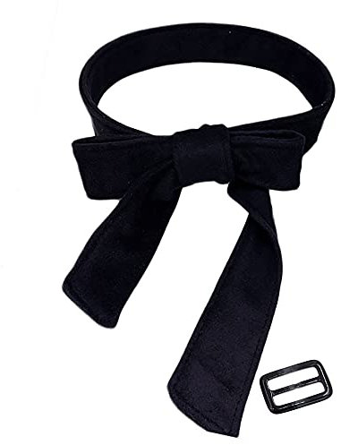 TeeYee Damen Mädchen 4.7cm Breite Winter Taille Band Wolle Vermischung Gürtel (L, schwarz)