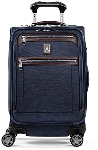 Travelpro Platinum Elite Softside Erweiterbares Gepäck, 8 Räder, Drehkoffer, USB-Anschluss, passend für Laptops bis zu 15 Zoll (38,1 cm), für Männer und Frauen, Business Plus, Reines Marineblau,