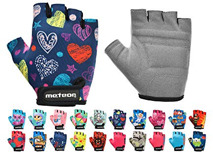 meteor Guantes de Ciclismo Niñas y Niños - Guantes Bicicleta para Infantil MTB BMX Carretera Montaña sin Dedos