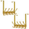 Dseap Türgarderobe zum Einhängen, Edelstahl Türhaken Innenseite, Türhakenleiste, Kleiderhaken Tür, Türaufhänger, für Kleidung Hut Handtuch Mantel, mit 5 Dreifachhaken, Gold, 2er Set