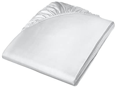 fleuresse Uni-Colours, Spannbettlaken mit Rundumgummi, Mako Satin, 100 Prozent Baumwolle, ideal für Matratzen bis 23 cm Höhe, 180 x 200 cm, Fb. Silber