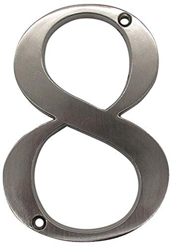Pilang Zxxin-house number, Screw Mounted Outdoor Address Sign #0-9, House Number 101mm Flush Mount Brushed Nickel Metal, Door Address Number, Strong and durable (Color : Brushed Nickel 8)
