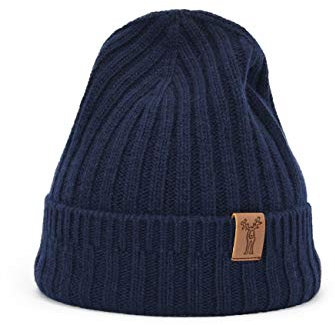 Elkline Rippstrickmütze mit Kaschmir Beanie unifarben, Farbe:dunkelblau