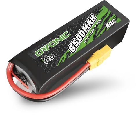 OVONIC Batterie Lipo 4s 6500mAh 80C 14.8V avec connecteur XT90 pour Voiture RC Bateau Camion Buggy équipe Associée Bricolage Passe-Temps