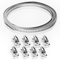 aupawdy 8 Pcs Adjustable Hose Clamps, Stainless Steel Worm Drive Clips with Fasteners for Air Ducting