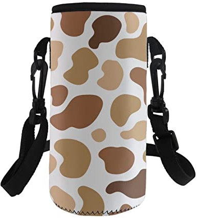 COEQINE Sac de transport de bouteille isotherme en néoprène avec bandoulière pour enfants, adultes, école, sports de plein air, randonnée, marron, Moderne