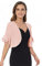 Cárdigan tipo bolero de gasa suave con frente abierto para mujer, manga 3/4, para vestido de noche, Rosa Rojo, S