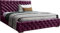 Samtstoff Polsterbett Doppelbett 140x200 160x200 180x200 cm Dunkelrot Bettgestell Mit Bettkasten Lattenrost und Gestepptes Kopfteil - Hydrophobe Stoff - Chesterfield-Stil - Bordeaux - 160 x 200 cm