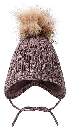 NAME IT Baby-Mädchen NBFWRILLA Wool Knit HAT XXIII Hut, Peppercorn, 34/39