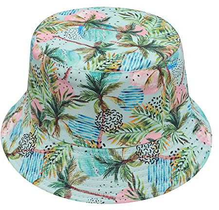 ZLYC Männer Frauen Sommer Fischerhüte Obst Hut, Tropische Palme, One Size