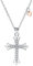 J.MUEN Damen Halskette mit Kreuz Anhänger Herz, 925 Sterling Silber Halskette Geschenk Schmuck für Frauen Mädchen
