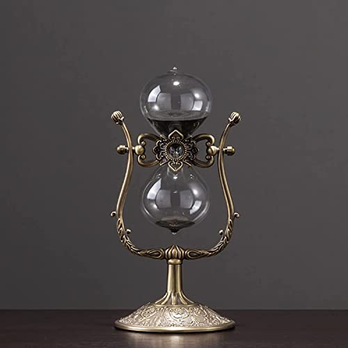 BOSUGE, Sanduhr-Sanduhr, Kunsthandwerk, Glasdekoration, Zeitmanagement-Assistent, Vintage-Metall-Sanduhr, 15 Minuten / 30 Minuten / 60 Minuten, 360 ° drehbare große antike Sanduhr ( Color : Bronze Bla