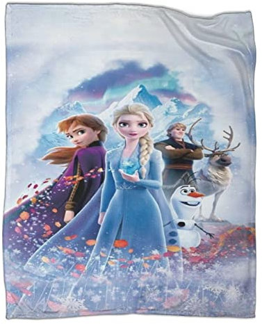 ELSA & Anna Flanelldecke Kuscheldecke, Super Soft Weiche 3D Drucken Wohndecke Warm Flauschige Decke TV-Decke Mikrofaserdecke Sofadecke Oder Bettüberwurf Tagesdecke 60x80inch(150x200cm)