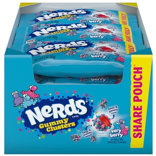 Nerds Gummy Clusters Candy, Very Berry, 3ounce (Pack of 12)