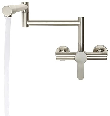 Rubinetto da cucina a parete, girevole a 360°, da cucina, a parete, pieghevole, monocomando, da parete, da cucina, in ottone