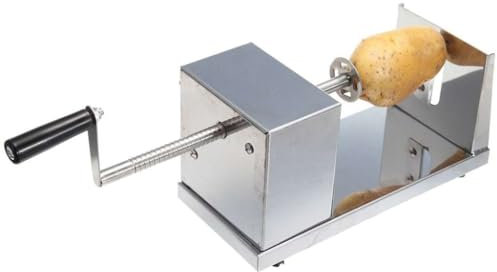 Spiralschneider,Kartoffel Twister Spirali Kartoffelschneider Tornado Gemüse Gemüse Schneider aus Edelstahl,für Tornado Chips, Gurken oder Karotten,für Spiralen Veg Pasta, Hand Gemüse,Silber