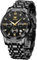OLEVS Schwarz Armbanduhr Herren Edelstahl Modern Wasserdicht Uhren Herren mit Datum Mondphase Analog Kleid Uhren für Männer Metallarmband Leuchtende Chronograph Herrenuhren Großes Zifferblatt