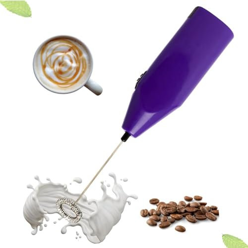 Happy Gizmos Handheld Milk Frother | Coffee and Cappuccino Automatic Mixer, Battery Milk Foamer, Electric Milk Frother Matcha & Milkshake Whisk (Purple)
