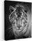 MuchoWow© Leinwandbilder 60x80 cm Wall Art Decoration Bilder für die Wand Schlafzimmer Deko Canvas Painting Wanddekoration Wohnzimmer Tiger - Tier - Schwarz - Blau - Modern