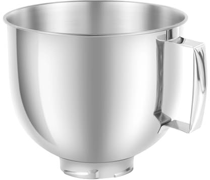 5 QT Stainless Steel Mixer Bowl Compatible with KitchenAid Artisan&Classic Series 4.5-5QT Tilt-Head Mixers K45 KSM70 KSM150 etc. Replacment for KitchenAid Mixer Bowl(Light Weight)