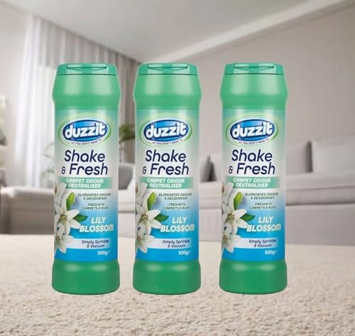 3x Shake & Fresh Carpet Freshener Powder Lily Blossom Rug Mat Odour Neutralise 500g