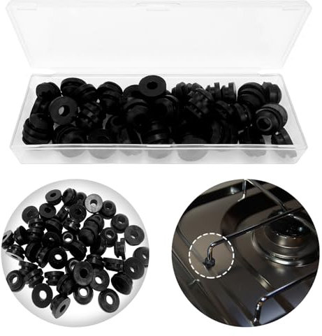 48 Stück Gummidurchführungen,Topfträgergummis Wohnmobil-Kochfeld Zubehör Gummitüllen rostgummifüße Gummitüllen für Topfstützen mit 5mm Stäben Kompatibel mit Dometic, Smev und Thetford