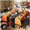 Halloween Tischläufer Kürbis Fledermaus Spinnennetz Geister Halloween Tischdecke Leinen Abwaschbar Tischläufer Lang Tischtuch Tischdeko für Herbst Küche Halloween Party Dekoration 35x180 cm